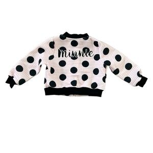 Disney Pippa & Julie Baby Girl Minnie Polka Dot Zip Up Jacket | Pink | 18M